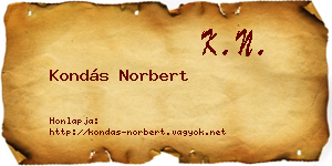Kondás Norbert névjegykártya