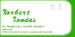 norbert kondas business card